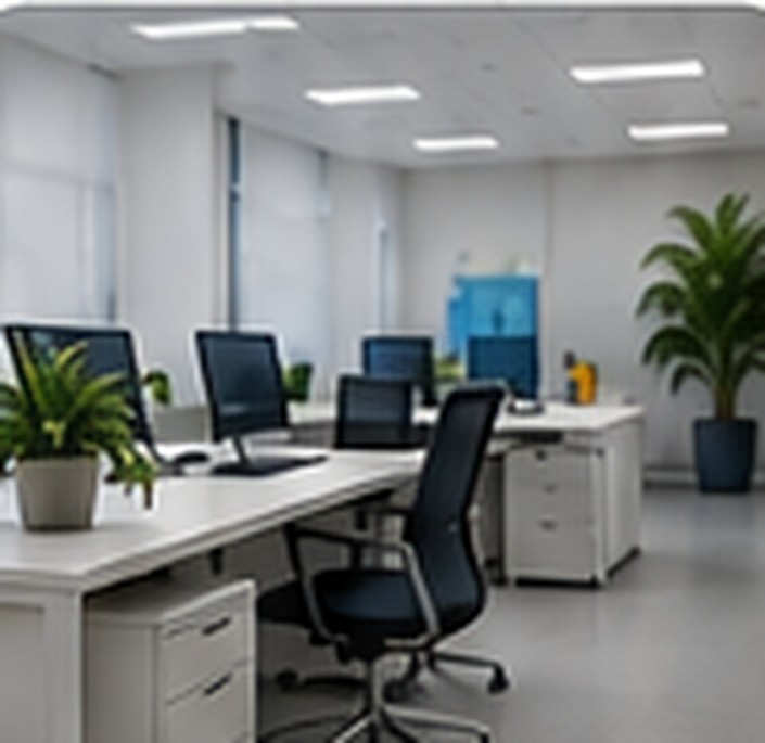 Illustrative AI-generated view of a commercial office interior